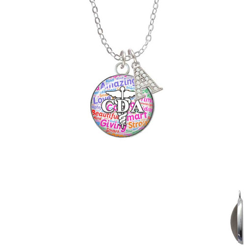 Domed Multi Color CDA Crystal Initial - Sophia Necklace