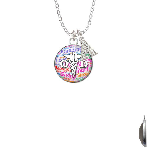 Domed Multi Color OD Crystal Initial - Sophia Necklace