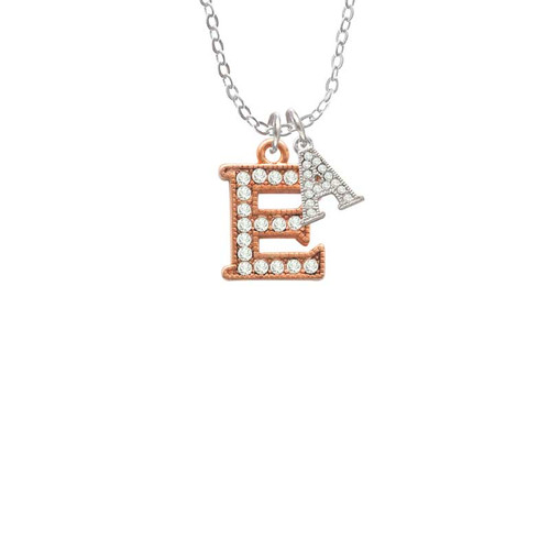 Crystal Rose Gold Tone Initial - E - Crystal Initial - Sophia Necklace