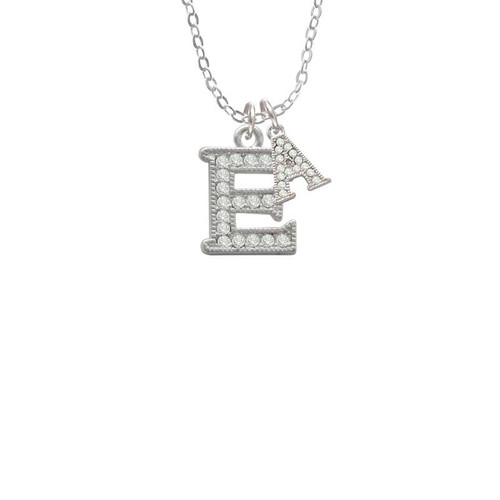 Crystal Initial - E - Beaded Border - Crystal Initial - Sophia Necklace