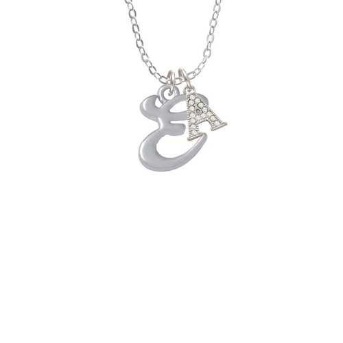 Small Gelato Script Initial - E - Crystal Initial - Sophia Necklace