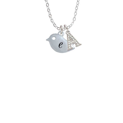 Little Bird Initial - E - Crystal Initial - Sophia Necklace