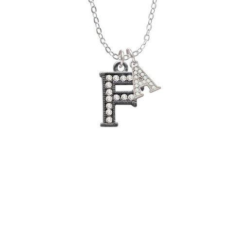 Crystal Black Initial - F - Beaded Border - Crystal Initial - Sophia Necklace