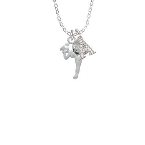 Small Fairy with Clear Wings Crystal Initial - Sophia Necklace