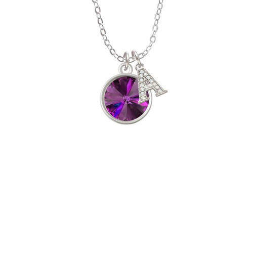 12mm Crystal Rivoli - Purple Crystal Initial - Sophia Necklace