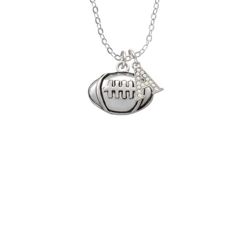 Large Football Crystal Initial - Sophia Necklace
