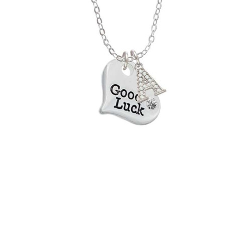 Large Good Luck Heart Crystal Initial - Sophia Necklace