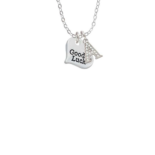 Small Good Luck Heart Crystal Initial - Sophia Necklace