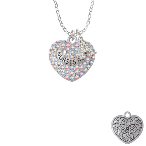 Nurses Rock on AB Crystal Heart Crystal Initial - Sophia Necklace