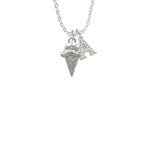 Ice Cream Cone Crystal Initial - Sophia Necklace