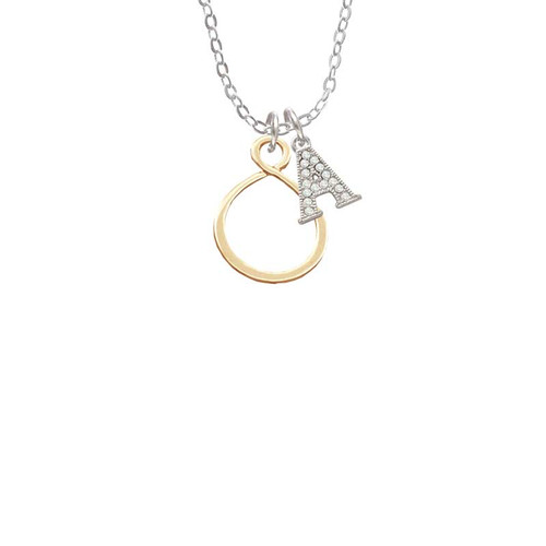 Gold Tone Infinity Loop Crystal Initial - Sophia Necklace