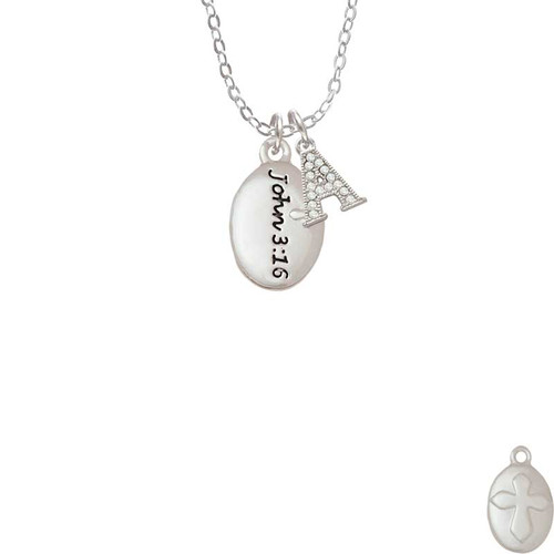 Bible Verse John 3:16 Crystal Initial - Sophia Necklace