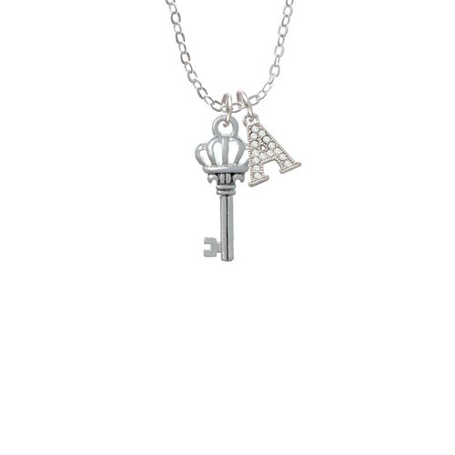Crown Key Crystal Initial - Sophia Necklace