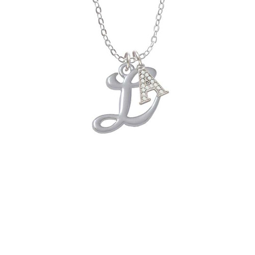 Small Gelato Script Initial - L - Crystal Initial - Sophia Necklace
