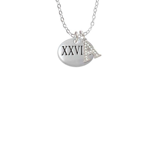 Marathon Roman Numeral Crystal Initial - Sophia Necklace