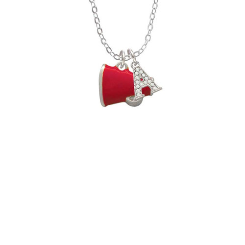 Small Red Megaphone Crystal Initial - Sophia Necklace