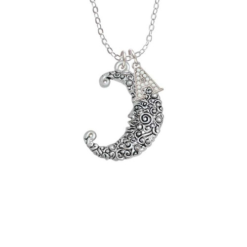 Large Swirl Man in Moon Crystal Initial - Sophia Necklace