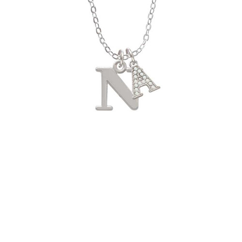 Large Greek Letter - Nu - Crystal Initial - Sophia Necklace