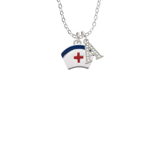 Nurse Hat Crystal Initial - Sophia Necklace