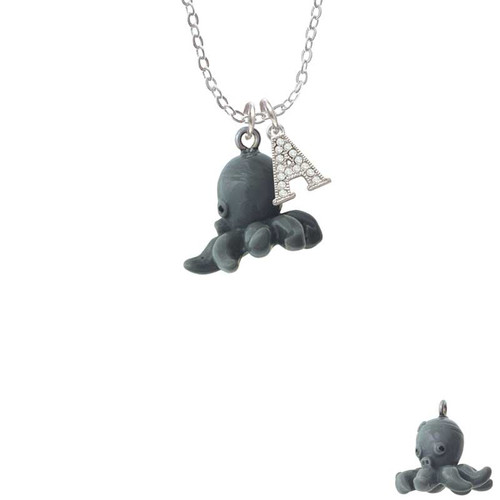 Resin Octopus Crystal Initial - Sophia Necklace