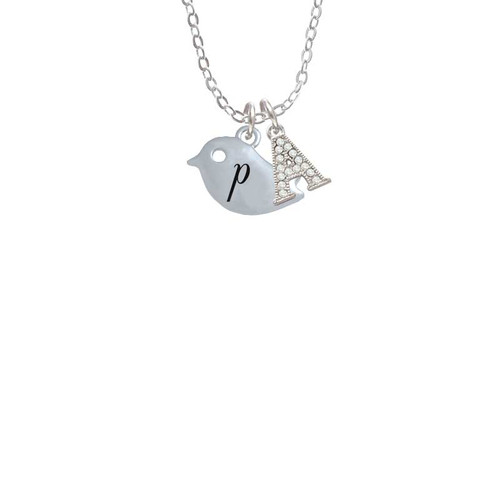 Little Bird Initial - P - Crystal Initial - Sophia Necklace