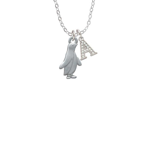 2-D Penguin Crystal Initial - Sophia Necklace
