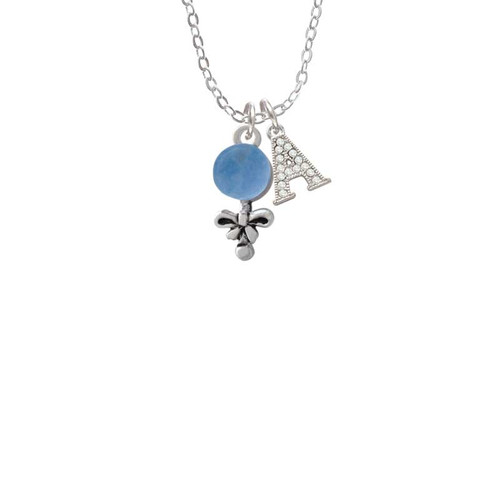 Blue Baby Rattle Crystal Initial - Sophia Necklace
