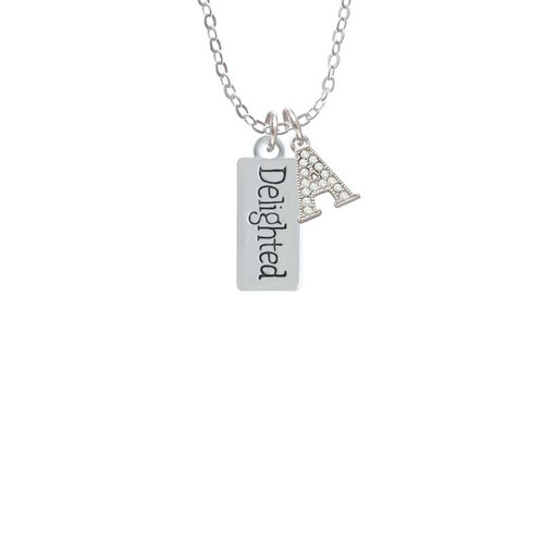 Delighted Rectangle Crystal Initial - Sophia Necklace