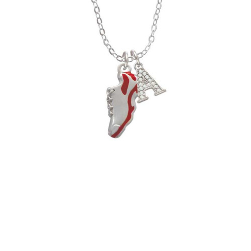 Red Running Shoe Crystal Initial - Sophia Necklace