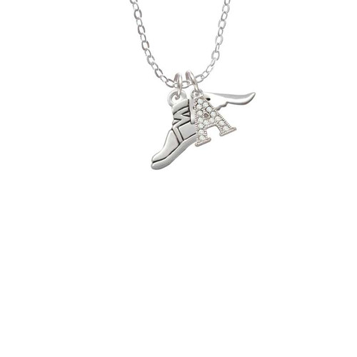 Winged Shoe - Mascot Crystal Initial - Sophia Necklace
