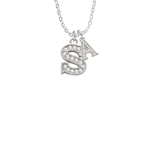 Crystal Initial - S - Beaded Border - Crystal Initial - Sophia Necklace