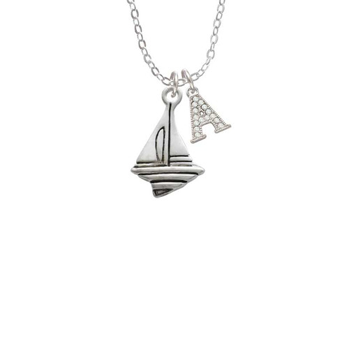 Sailboat Crystal Initial - Sophia Necklace