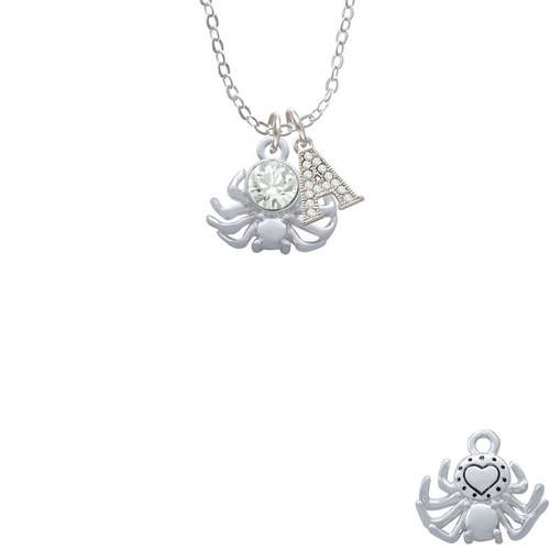 3-D Clear Crystal Spider Crystal Initial - Sophia Necklace