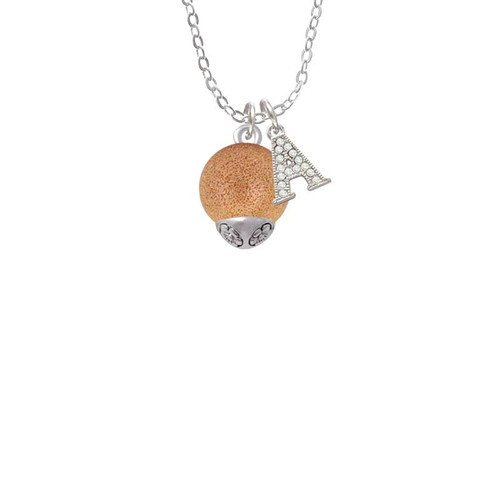 12mm Stardust Round Rose Gold Tone Spinner Crystal Initial - Sophia Necklace