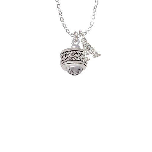 Zig Zag with Braid Spinner Crystal Initial - Sophia Necklace