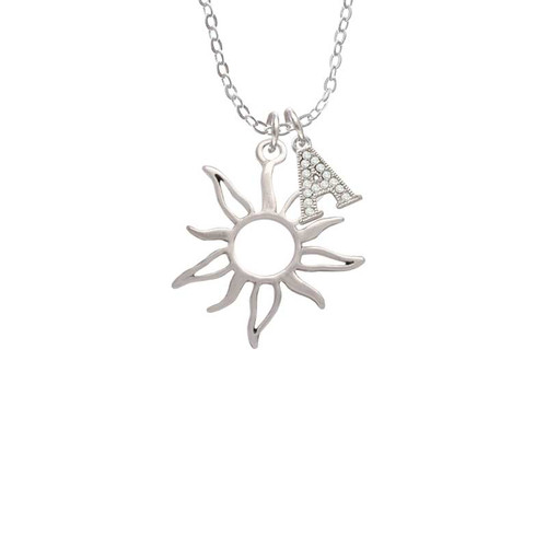 Open Design Sun Crystal Initial - Sophia Necklace