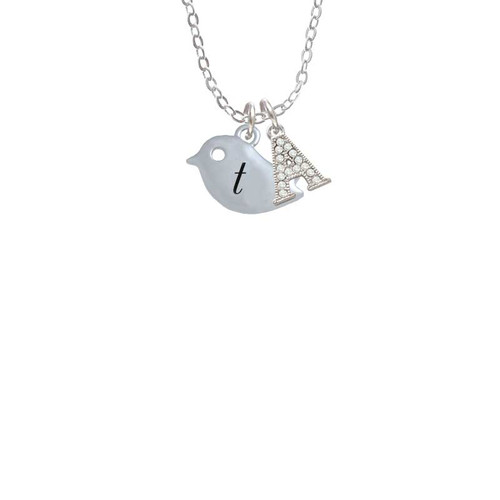 Little Bird Initial - T - Crystal Initial - Sophia Necklace