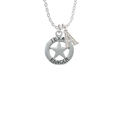 Texas Ranger Badge Crystal Initial - Sophia Necklace