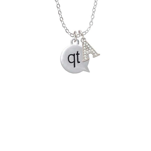 Text Chat - qt - Cutie - Crystal Initial - Sophia Necklace