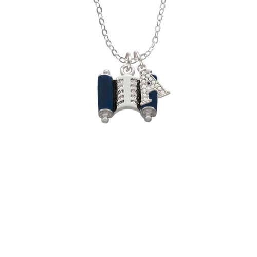 Blue Torah Scroll Crystal Initial - Sophia Necklace