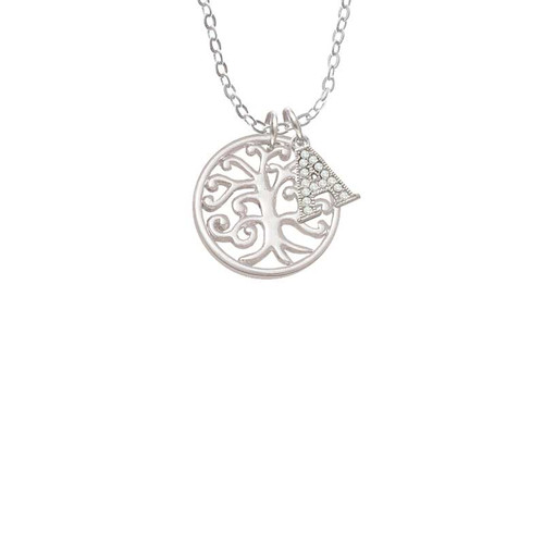 Tree of Life Cutout Crystal Initial - Sophia Necklace