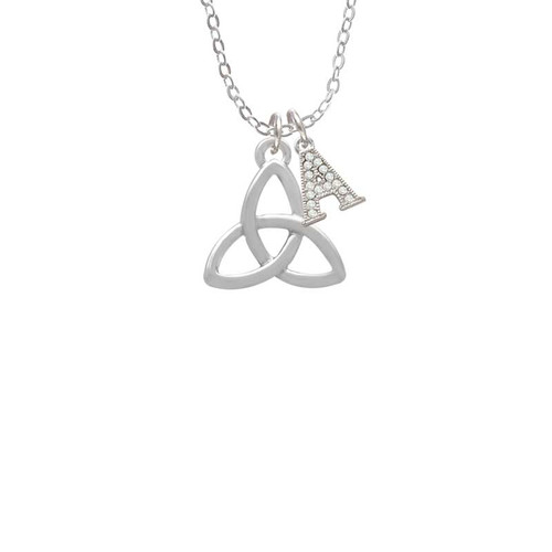 Large Trinity Knot Crystal Initial - Sophia Necklace