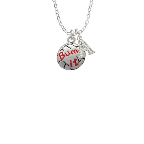 Volleyball - ''Bump It'' Crystal Initial - Sophia Necklace