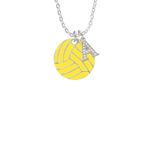 3/4'' Enamel Water Polo Ball Crystal Initial - Sophia Necklace