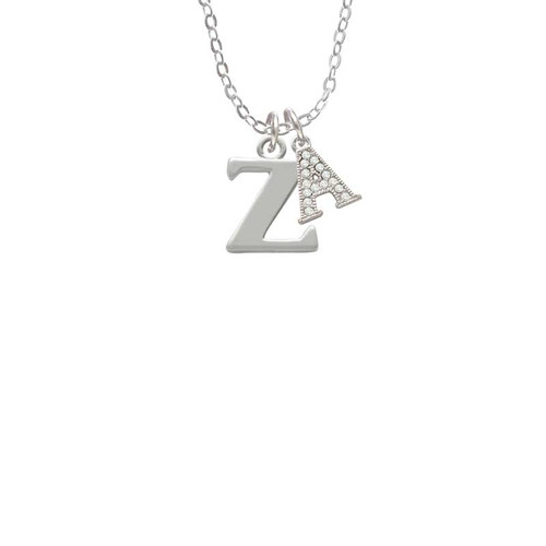 Large Greek Letter - Zeta - Crystal Initial - Sophia Necklace