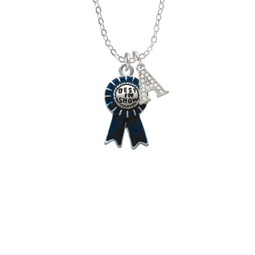 Best in Show Blue Ribbon Crystal Initial - Sophia Necklace