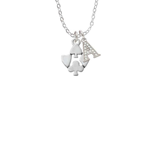 Card Suits Crystal Initial - Sophia Necklace