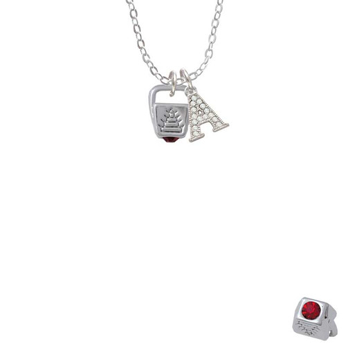 Chinese Take Out Box with Crystal Crystal Initial - Sophia Necklace