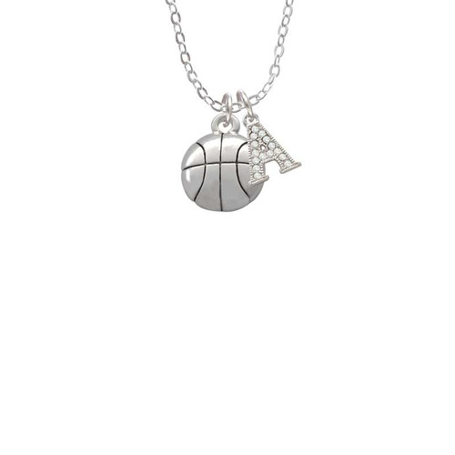 Large Basketball Crystal Initial - Sophia Necklace
