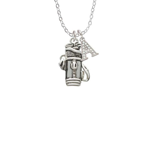 Golf Club Bag Crystal Initial - Sophia Necklace